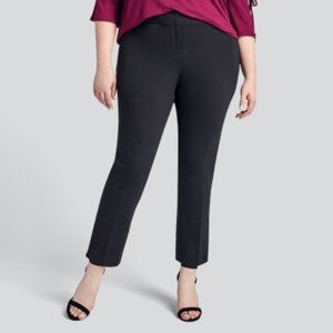 Front Zip Slim Leg Black Ankle Pant NWT